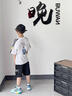 迪士尼（Disney）2025新款兒童短袖短褲套裝夏季男童帥氣T恤小學(xué)生夏裝 白色 120 建議105-115厘米左右 曬單實(shí)拍圖
