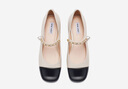 NINE WEST/玖熙法式仙女風(fēng)瑪麗珍鞋平底女單鞋NF459001KK 黑/米白 37 曬單實(shí)拍圖