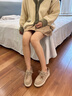 妙麗（Millies）品牌輕奢松糕厚底樂福鞋復(fù)古真皮女鞋2025夏季新款百搭休閑單鞋 米色 36 (230mm)  標(biāo)準(zhǔn)碼 曬單實拍圖