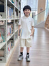 英氏（YEEHOO）兒童T恤男童短袖夏季t恤衣服時尚學院POLO衫夏裝新款百搭中小童裝 織帶拼接-白色 【5A抗菌】 120 【順豐包郵&極速達】 曬單實拍圖