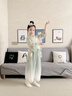 兒童古典蹈服紗衣飄逸蹈服女童民族練功服中國(guó)風(fēng)身韻扇子舞演出服 大蝴蝶三件套 120 曬單實(shí)拍圖