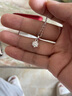ICESTRELLA18pt950鉑金項(xiàng)鏈女六爪單鉆莫桑石鎖骨鏈純金鉆石簡約單吊墜 50分單吊墜 曬單實(shí)拍圖
