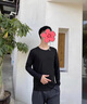 CEO雅戈爾春秋季休閑含桑蠶絲男圓領(lǐng)長袖t恤中青年簡約男裝純色體恤 湖蘭 M 170 曬單實拍圖