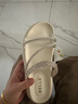 百麗（Belle）閃耀水鉆帶拖鞋女商場(chǎng)同款厚底外穿休閑拖鞋E3D1DBT5 米白色 37 (235mm) 曬單實(shí)拍圖