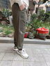 班尼路（Baleno） S&K系列加絨加厚男士休閑褲秋冬美式工裝寬松百搭舒適束腳長(cháng)褲 軍綠色 L 曬單實(shí)拍圖