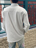 名創(chuàng)優(yōu)品（MINISO）米白色襯衫男2025高級(jí)感寬松長(zhǎng)袖男裝衣服垂感純色休閑百搭襯衣秋 淺米 M 170 (男女同款) 曬單實(shí)拍圖