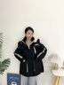 鴨鴨中長款羽絨服女2025冬季新款撞色連帽收腰時(shí)尚加厚顯瘦派克服外套 酒紅色 M 曬單實(shí)拍圖