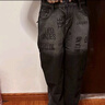 衣然呈品美式漸變色牛仔褲男春夏直筒寬松設計感小眾高街痞帥闊腿長褲子男 黑色 L【建議110-125斤】 曬單實拍圖