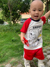 史努比（SNOOPY）童裝男童速干套裝兒童涼爽運(yùn)動(dòng)服學(xué)生短袖T恤短褲休閑服夏季薄款 曬單實(shí)拍圖
