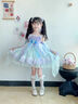 G.duck小黃鴨童裝女童連衣裙夏季美人魚(yú)公主裙兒童裙子夏天洛麗塔表演服 單件裙子+裙撐 130 尺碼6-7歲【120-130cm】 曬單實(shí)拍圖
