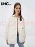 金羽杰春秋季輕薄羽絨服女中長款寬松休閑薄款輕暖羽絨外套女Y22802325 高街灰白 XS 適合130斤以下 曬單實拍圖