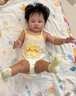 優(yōu)奇嬰兒無袖吊帶連體衣夏季嬰童連體服寶寶三角哈衣新生兒包屁衣夏裝 曬單實(shí)拍圖