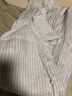 無(wú)印良品（MUJI）男式 漢麻水洗 長(zhǎng)袖襯衫 男士襯衣外套上衣男款夏季 男裝AC218A5S 灰色條紋 L (175/100A) 曬單實(shí)拍圖