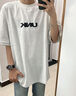 UNKNOWTAL夏季美式潮流重磅棉質(zhì)圓領(lǐng)寬松男短袖T恤環(huán)形藝術(shù)印花小眾上衣 白色 S 曬單實(shí)拍圖