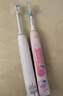 飛利浦（PHILIPS）兒童電動(dòng)牙刷 送男孩女孩生日禮物 適用4-6-12歲 聲波震動(dòng) 2種模式 自帶2支刷頭粉HX2432/02 曬單實(shí)拍圖