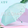 天堂傘晴雨兩用傘折疊雨傘女防曬防紫外線遮陽傘小清新太陽傘小巧便攜傘 淡青【UPF50+防曬】 曬單實(shí)拍圖