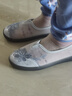 啄木鳥(niǎo)女鞋夏季薄款透氣媽媽鞋子女真皮冰絲老人鞋繡花牛津底老北京布鞋 灰色-夏天超薄款 40 曬單實(shí)拍圖