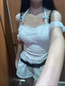 妙奕嘉白色吊帶背心女帶胸墊可外穿洋氣夏季薄款蕾絲掛脖上衣緊身小吊帶 掛脖蕾絲邊吊帶【白色】 均碼 【建議80-120斤】 曬單實(shí)拍圖