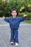 幼歌（YOUGE）嬰幼兒秋季新款復(fù)古寶寶可愛牛仔褲百搭柔軟寬松長褲潮 牛仔藍 90 cm 曬單實拍圖