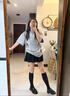 美式復古翻領(lǐng)設計感短袖t恤女夏季2025年新款寬松顯瘦百搭上衣服 灰色 M 曬單實(shí)拍圖