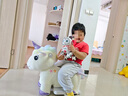 A+B兒童電動(dòng)車(chē)毛絨獨(dú)角獸玩具車(chē)男女寶寶可坐人禮物禮盒充電四輪車(chē)子 曬單實(shí)拍圖
