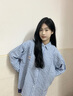 LEMANISM襯衫男潮牌涼感臘腸狗格子襯衫外套長袖情侶款寬松襯衣女 天藍色S 曬單實拍圖