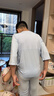 頂瓜瓜男童睡衣套裝莫代爾夏季薄款九分袖兒童家居服 藍色  160  曬單實拍圖