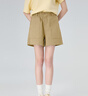 FOREVER21短褲女2025年夏季新款松弛工裝休閑寬松短款百搭顯瘦闊腿褲 卡其色 L 曬單實(shí)拍圖