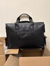 VITRUVIUS品牌商務(wù)公文包男【頭層牛皮】斜挎包男出差手提包電腦包男 黑色【有側袋】 加大號17英寸【43.5*13*32CM】 曬單實(shí)拍圖