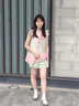 超好看女童獨(dú)特漂亮套裝裙夏季2025新款兒童夏日多巴胺短裙連衣裙 綠色套裝【上衣+短裙】 150 曬單實(shí)拍圖