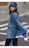 德瑪納（dme）牛仔外套女春季新款運(yùn)動(dòng)潮流顯瘦休閑上衣 A款牛仔藍(lán)色 L 曬單實(shí)拍圖