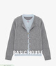 百家好（Basic House）假兩件圓領針織衫2025新款綿羊毛拼色寬松上衣 灰色 M 曬單實拍圖