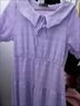 GOCHIEI夏季2025新款紫色系帶娃娃領(lǐng)收腰顯瘦中長款氣質(zhì)褶皺短袖連衣裙女 淺紫色 M 曬單實(shí)拍圖