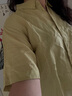 無印良品（MUJI）女式 棉漢麻短袖襯衫 女士襯衣內(nèi)搭上衣 25年夏季女裝 BCD90C5S 黃色 L (165/88A) 曬單實拍圖