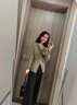 薇迎 VIEA.ING長袖襯衫女2025早秋通勤風襯衣卡其色蕩領上衣七夕禮物 卡其色 S 曬單實拍圖