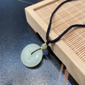 中國黃金（CHINA GOLD）和田玉吊墜男女款足金平安扣項鏈圓滿(mǎn)掛墜生日禮物馬年本命年禮物 平安扣項鏈+兩顆金珠約0.12g*代寫(xiě)賀卡 曬單實(shí)拍圖