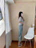 莫代爾復(fù)古破洞七分直筒牛仔褲女2025夏季新款高腰寬松顯瘦懷舊闊腿褲子 MX-8-1347_藍(lán)色 M 建議98-110斤 曬單實拍圖