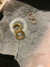 潘多拉（PANDORA）雙生圓形耳環(huán)銀色閉口耳環(huán)經(jīng)典簡(jiǎn)約百搭七夕情人節(jié)禮物送女友 金色 均碼 曬單實(shí)拍圖