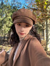 MISMEMO羊毛呢前進(jìn)帽女2024新款秋冬英倫復(fù)古百搭鴨舌帽男女反戴 棕樹咖 均碼 54-59cm（有彈性） 曬單實(shí)拍圖