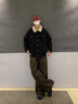 才俏夾克男棉服男美式牛仔外套男夾克男羊羔絨秋冬加絨加厚保暖棉服 黑色2 港風(fēng)毛領(lǐng)牛仔外套【全身加 M 95-110斤 曬單實(shí)拍圖
