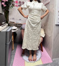 簡拉熊夏季女裝2025年新款長裙國風(fēng)少女新中式氣質(zhì)穿搭漢服旗袍連衣裙子 白色S【85-95斤】 曬單實(shí)拍圖
