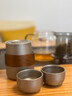 不止荒野戶外鈦杯保溫杯鈦合金燒水杯戶外露營野餐茶具套裝水壺純鈦杯 350ml茶壺+50ml茶杯*3個+收納袋 曬單實拍圖