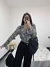 魯雅爾小個(gè)子黑色微喇牛仔褲女夏季新款胖mm顯瘦高腰窄版寬松顯瘦闊腿褲 黑色 L 曬單實(shí)拍圖