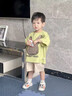 G.DUCKKIDS小黃鴨童裝男童夏季套裝男孩夏天短袖寶寶潮酷痞帥夏裝薄款衣服 牛油果綠色套裝 120 (建議105-115cm 4-5.2周歲) 曬單實(shí)拍圖