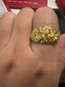 福來島黃金戒指女時尚古法金首飾足金婚戒手飾滿庭芳培育鉆戒指 工費：1167元 9.46克-15號 曬單實拍圖