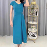 恒源祥真絲連衣裙女2026夏季新款氣質(zhì)修身顯瘦高端桑蠶絲中年媽媽裙子 海藍 3XL 碼【建議132-145斤穿】 曬單實(shí)拍圖