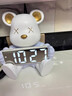 辰魚(yú)奶油風(fēng)時(shí)鐘擺件鬧鐘客廳電視柜桌面擺放鐘表臺式裝飾品創(chuàng  )意電子鐘 暴力熊時(shí)鐘-藍色 曬單實(shí)拍圖