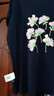 MsShe【重工刺繡竹節(jié)麻針織衫】大碼女裝2025夏季胖mm高級感上衣 藏青藍色現(xiàn)貨 6XL 曬單實拍圖