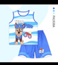 汪汪隊(duì)立大功（PAW PATROL）兒童運(yùn)動(dòng)套裝男童網(wǎng)眼速干背心籃球套裝短褲夏季童裝PA1938A 110 曬單實(shí)拍圖