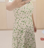 Olrain歐芮兒碎花緞面連衣裙女裝夏季小清新裙子 綠色（第二批）  L 曬單實(shí)拍圖